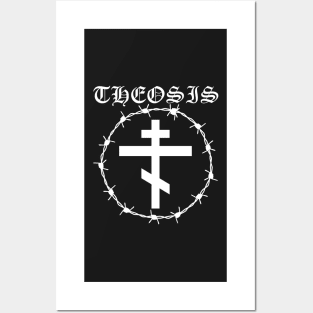 Eastern Orthodox Cross Barbed Wire Metal Hardcore Punk Theosis Posters and Art